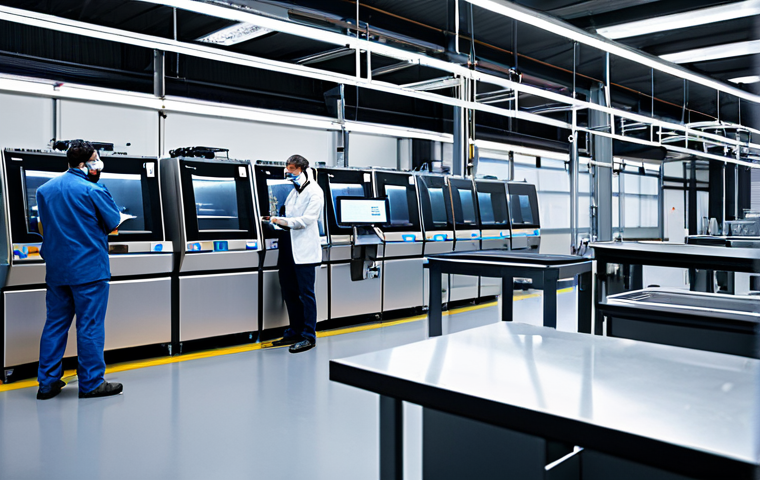 Metal Manufacturing Innovation**

"A modern metal factory interior, showcasing 3D printers creating intricate metal parts. Engineers in professional attire are overseeing the process. Background: displays of various advanced metal alloys. Safe for work, appropriate content, fully clothed, professional setting, perfect anatomy, natural proportions, high quality, well-formed hands, proper finger count."

**