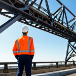**

A professional engineer in a fully clothed, modest work outfit, inspecting a steel bridge structure, tools nearby, sunny day, perfect anatomy, correct proportions, natural pose, professional, safe for work, appropriate content.

**
