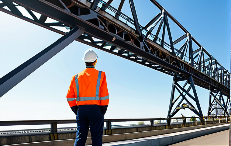 **

A professional engineer in a fully clothed, modest work outfit, inspecting a steel bridge structure, tools nearby, sunny day, perfect anatomy, correct proportions, natural pose, professional, safe for work, appropriate content.

**
