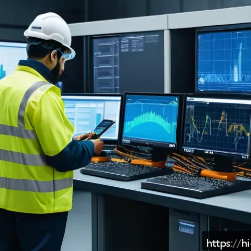 재료 시험법과 장비 비교 - A detailed and realistic industrial testing lab scene showing a skilled technician using a digital m...