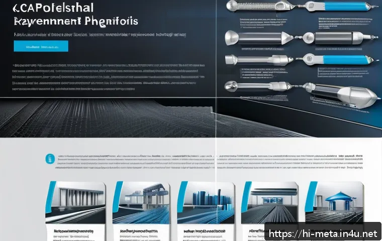 이직을 위한 금속재료 포트폴리오 작성법 - A professional portfolio layout showcasing metal materials expertise, featuring a clean and organize...